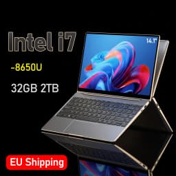 LENO Portable 14.1" Laptop Intel Core i7 8650U 32GB 2TB Windows 11 Pro Gaming Computer PC Gamer Office Study Work Ultra Slim Notebook 1080P HD