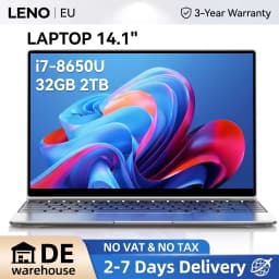 14.1" Laptop Ultra Slim Intel Core i7 8650U 32GB 2TB Windows 11 Pro Gaming Computer PC Gamer Office Study Work Portable Notebook 1080P HD