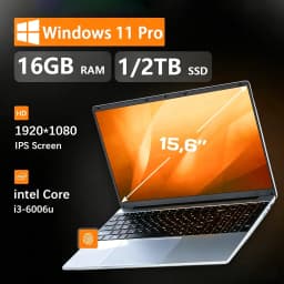 15.6'FUCHU Fingerprint Unlock Notebook Windows 11 Pro Laptops Intel Core I3 6006U 16GB RAM 1TB SSD Laptops Office Computer PC