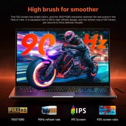 SUXI R9-5950H Laptop 15.6 inch 90Hz Display 32GB RAM 512GB SSD 4.3GHz Fingerprint Unlock Windows 11 Notebook Computer