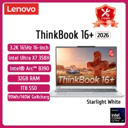 Lenovo ThinkBook 16+ Laptop 2026 Intel Ultra X7 358H Win 11Pro 32GB 1TB SSD Intel Arc B390 3.2K IPS Screen 165Hz Notebook PC