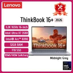 Lenovo ThinkBook 16+ Laptop 2026 Intel Ultra X7 358H Win 11Pro 32GB 1TB SSD Intel Arc B390 3.2K IPS Screen 165Hz Notebook PC