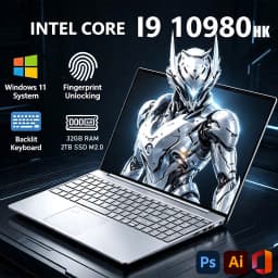 New 15.6" Laptop Intel Core I9-9880HK 32GB RAM 2TB SSD Ultra Slim Gaming Laptop 1920*1080 Windows 11 Office Study Home Use
