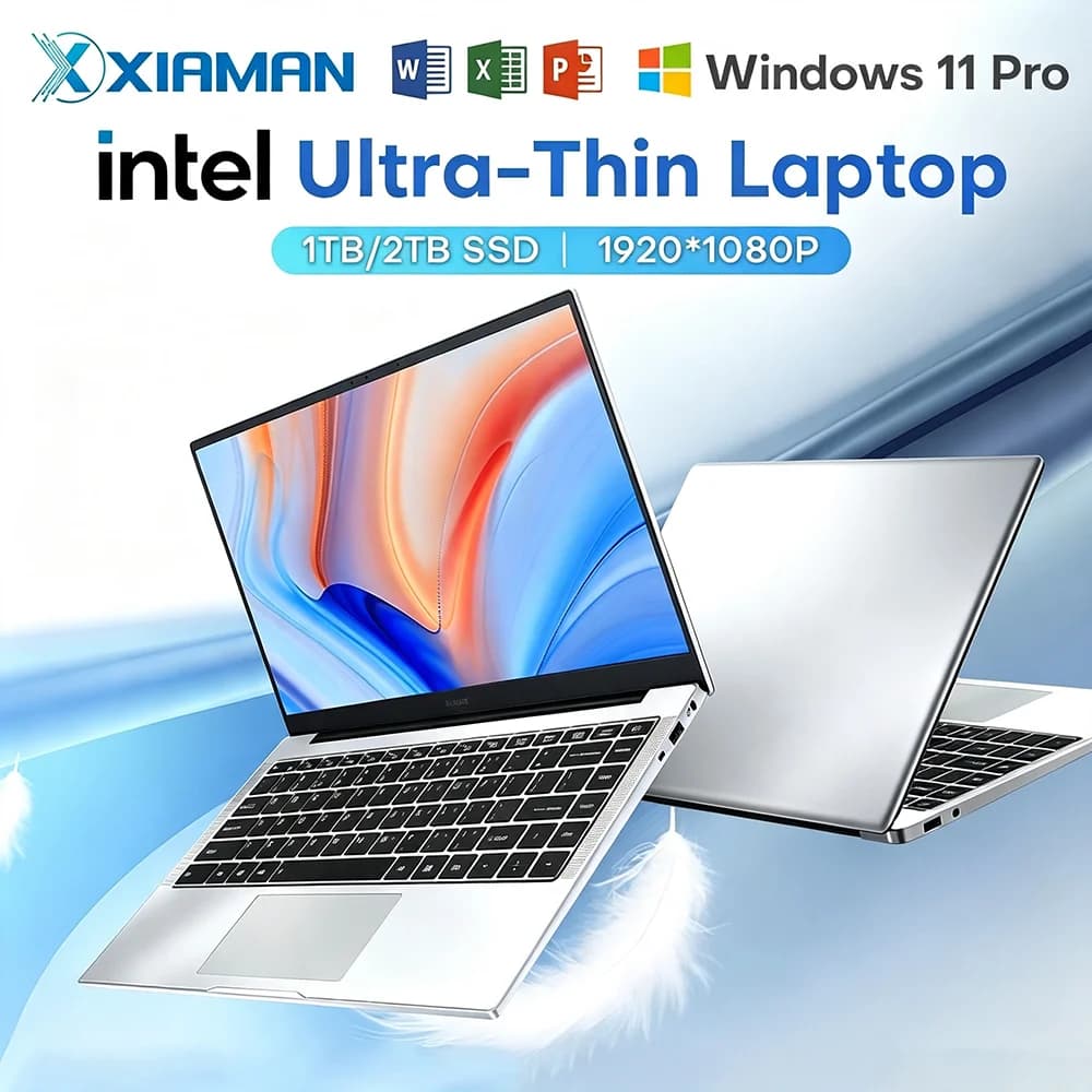 Xiaman Portable Laptop Windows 11 Pro Intel A3950 UHD Graphics Laptop Computers 12GB RAM 1TB 2TB SSD Wifi5 IPS 1080P Notebook PC
