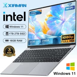 Xiaman 15.6 Inch Portable Laptop Computer Intel Core I3 6100U 16Gb Ram 1Tb Ssd Office Windows 11 Pro Notebook Pc with Backlit Fingerprint Laptops