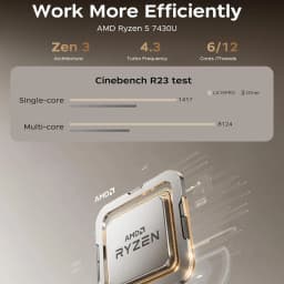 KAMRUI LX15PRO AMD Ryzen 5 7430U Gaming Laptop 15.6 Inch FHD LPS 16GB DDR 4 512Gb M.2 Ssd Windows 11 Pro 180 ° Flip Wifi6 Bt5 Office Computer Notebook