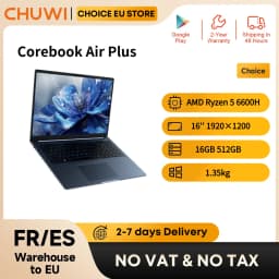 CHUWI CoreBook Air Plus 16'' Ultra-Light Laptop AMD R5 6600H Processor 16GB RAM 512GB SSD Computer Windows 11
