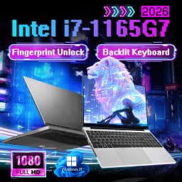 15.6" Laptop Intel Core I7 1165G7 Windows 11 16GB RAM 1TB 2TB SSD Ultra Slim Gaming Laptops 1920*1080 Office Study Home Use Pc