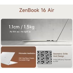 2026 ASUS ZenBook 16 Air Laptop AMD Ryzen AI9 H465 32GB 1TB/2TB 2.8K 120Hz 1100nits OLED AI Ultra-Slim Notebook Computer