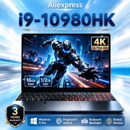 Intel 15.6 inch Laptop Intel Core I9 10980HK Notebook PC 16GB RAM 1TB SSD Gaming 1920*1080HD Office Study Home Use Computer Windows 11 Fingerprint Unlock Laptop Computer