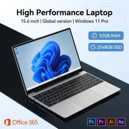LENO 15.6' Laptop Windows 11 32GB 2TB Intel Core I9 9900 1920*1080 HD Gaming Computer PC Gamer Office Ultra Slim Notebook
