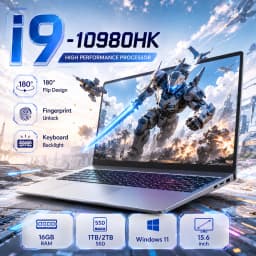 Laptop 15.6 inch Intel Core I9 10980HK 16GB RAM 1TB SSD Gaming 1920*1080 Windows 11 Fingerprint UnIock Laptops Backlit Keyboard Office Learning Games Computerf