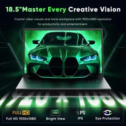18.5' FHD Laptop Computer, 16GB RAM 1TB SSD, Dual-Core M3-8100Y up to 3.4GHz, HDMI, RJ45, Large Screen Notebook for Student, Home Business, Multitasking & Entertainment
