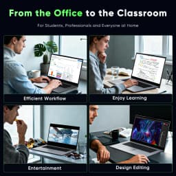 18.5' FHD Laptop Computer, 16GB RAM 1TB SSD, Dual-Core M3-8100Y up to 3.4GHz, HDMI, RJ45, Large Screen Notebook for Student, Home Business, Multitasking & Entertainment
