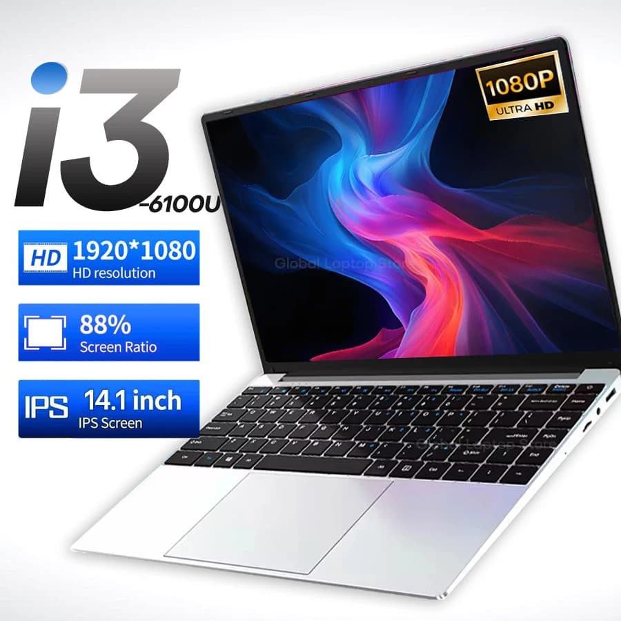 Xiaman 14.1'' Office Laptop Computer intel Core i3 6100U Windows 11 16GB DDR 1TB 2TB SSD Unlock Notebook PC Computer FHD Display