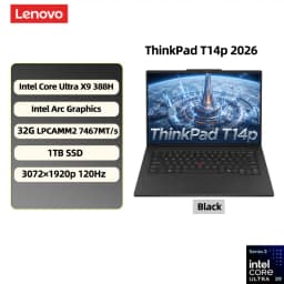 Lenovo ThinkPad T14p laptop 2026 Intel Ultra 5 338H 32G LPCAMM2/1TB SSD 14.5-inch 3K 120Hz High-performance Engineer's Notebook