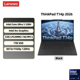 Lenovo ThinkPad T14p laptop 2026 Intel Ultra 5 338H 32G LPCAMM2/1TB SSD 14.5-inch 3K 120Hz High-performance Engineer's Notebook