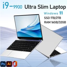 Ultra-thin Laptop Intel Core I9-9900 32GB 2TB Gaming PC Ultra Slim Office Study Computer PC Windows 11 Pro 1920*1080 HD