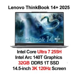 Lenovo ThinkBook 14+ Laptop Ultra 5 225H/Ultra 7 255/Ultra 9 285H/Intel Arc 130T/140T 32GB DDR5 1T SSD 14.5 inches 120Hz Screen