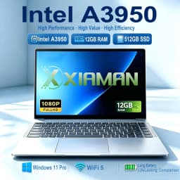Xiaman Ultra-thin Business Notebook Computer 14.1" Windows 11 Pro Laptop Computer Intel Atom A3950 12GB RAM 1TB 2TB SSD Notebook PC 1920*1080P Office Study Laptop