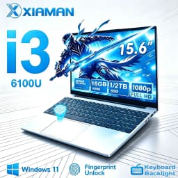 Xiaman Business Laptops 15.6" Intel Notebook PC Ultra Slim Laptop Intel Core i3-6100U 16GB RAM 1TB SSD Office Study Computer Windows 11