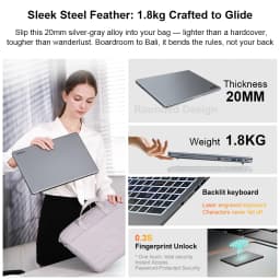 Ninkear A15 Pro Laptop 16 Inch 2.5K 2560×1600, Amd Ryzen 5 5500U 6-Core, 16GB DDR4 RAM 1TB SSD, Wifi 6, Bluetooth 5.2, 54.72Wh Battery, Backlit Keyboard, Fingerprint, 65W Pd