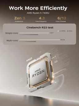 Acemagic Ax18Pro Laptop 18.5Inch Fhd Laptop Amd Ryzen 5 7430U 16Gb Ram 512Gb Ssd Windows 11 Pro Notebook 180 °   Flip Computer Wifi6 Bt5.2