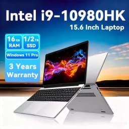 Intel Core I9-10980HK 15.6 Inch Backlit Keyboard Fingerprint Unlock Laptop Windows 11 Office Study NoteBook Gaming Computer PC