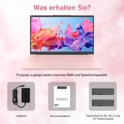 15,6-Zoll-Laptop in Rosa, 3050e-Prozessor, 16 GB DDR4 Und 512 GB SSD, Zahlreiche Anschlüsse, Hintergrundbeleuchtete Tastatur, Entsperrung per Fingerabdruck, Geeignet für Arbeit, Studium Und Unterhaltung