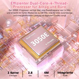 15,6-Zoll-Laptop in Rosa, 3050e-Prozessor, 16 GB DDR4 Und 512 GB SSD, Zahlreiche Anschlüsse, Hintergrundbeleuchtete Tastatur, Entsperrung per Fingerabdruck, Geeignet für Arbeit, Studium Und Unterhaltung