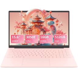 15,6-Zoll-Laptop in Rosa, 3050e-Prozessor, 16 GB DDR4 Und 512 GB SSD, Zahlreiche Anschlüsse, Hintergrundbeleuchtete Tastatur, Entsperrung per Fingerabdruck, Geeignet für Arbeit, Studium Und Unterhaltung