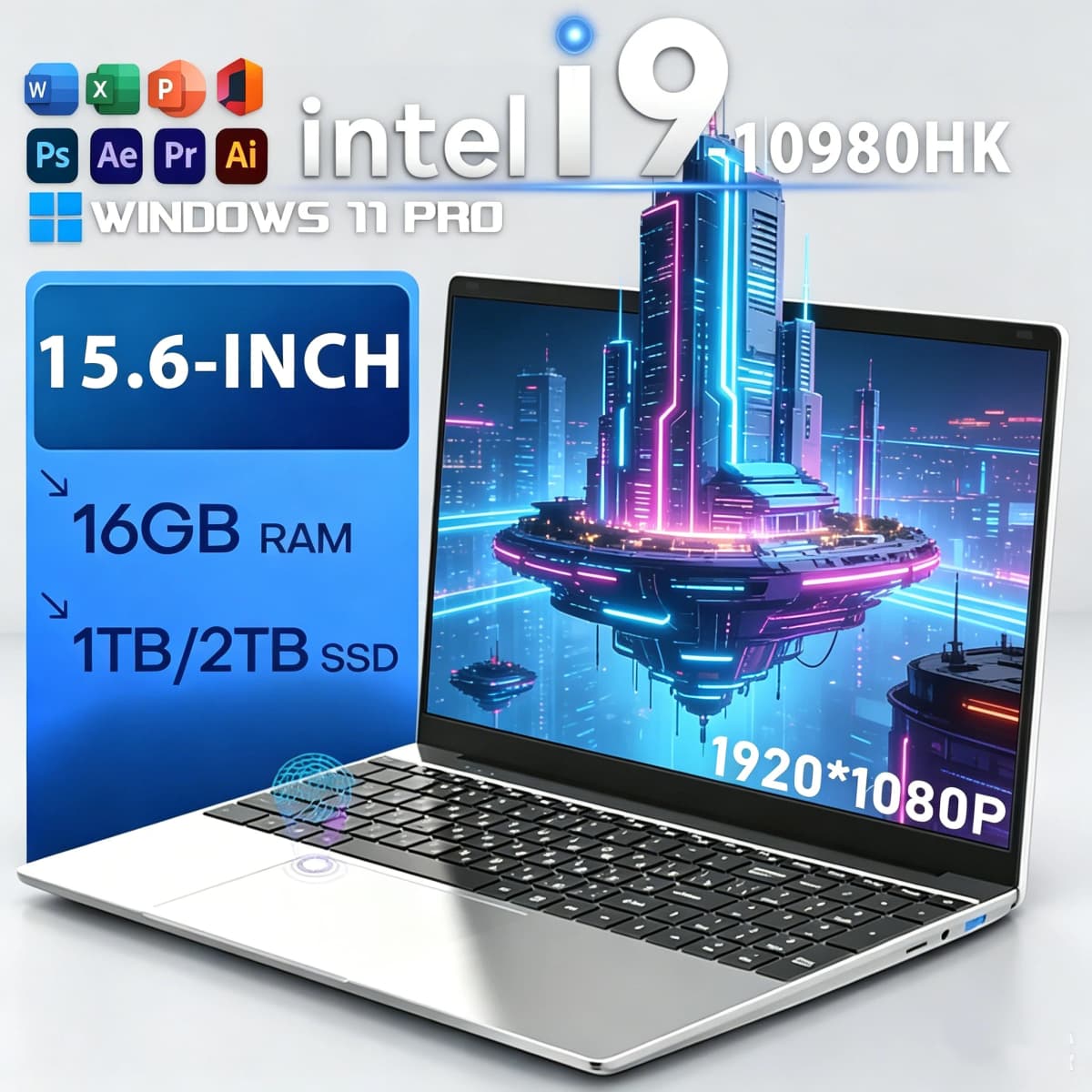 15.6 " Laptops Intel Core i9-10980HK 16GB RAM 1TB SSD Gaming Laptop 1920*1080 Office Study Home Use Computer Windows 11 Laptops
