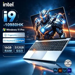 Intel 15.6 inch Computer Intel Core I9 10980HK 16GB RAM 1TB SSD Gaming Laptop 1920*1080HD Office Study Home Use Windows 11 Laptop Fingerprint Unlock Backlit Keyboard Notebook Computer