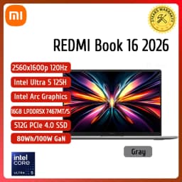 Xiaomi Redmi Book 16 2026 Laptop 16" 2.5K 120Hz Intel Core Ultra 5 125H 16GB+1TB SSD Win11PRO Office Notebook 80Wh Battery