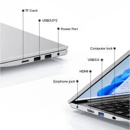 Xiaman 17.3 inch Intel Pentium Gold 6500Y Laptop Computer Windows 11 Pro 16Gb RAM 512GB SSD Portable Notebook Pc Backlight Office Study Laptops