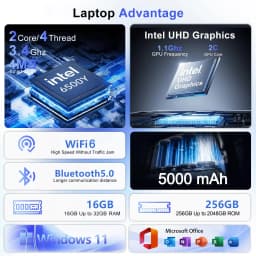 Xiaman 2026 NEW  Business Intel 17.3" Laptop Computer Intel Pentium 6500Y Notebook Computer 16GB RAM 1TB 2TB SSD 1920*1080P Laptops Notebook Windows 11 Fingerprint Office Learning Entertainment Computer PC
