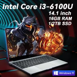 FUCHU 14.1'' NEW Laptop Computer 16GB DDR4 1TB 2TB SSD Intel I3-6100U Portable Notebook Windows 11 Laptops Office Study Game PC