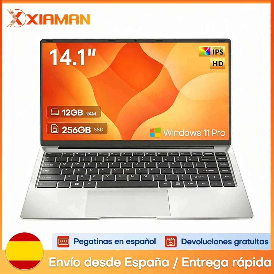 Xiaman 14.1'' Portable Windows 11 Pro Laptop Computer Intel Celeron 3855U/J3355 12GB DDR 256GB SSD Office Notebook Business Pc Laptops
