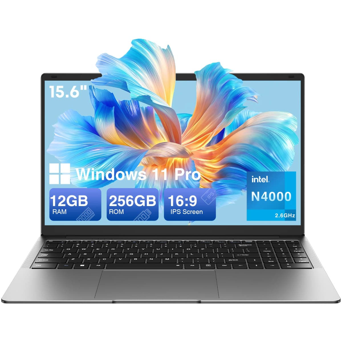 HYPERSTRIX 15.6" FHD Laptop, 12GB RAM 256GB SSD, Celeron N4000, Win 11 Essential Laptop Computer for Student Online Class, Home, Netflix,Lightweight & Portable, Long Battery Life