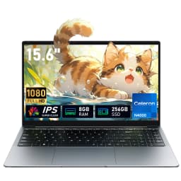 EYY 15.6" Laptop, Celeron N4000, 8GB RAM 256GB SSD, Full HD 1080P Display, Dual-Band WiFi, Mini HDMI, Lightweight Slim Silver Notebook for Business, School, Home