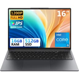 HYPERSTRIX 16' Laptop Computer Core I5 (up to 3.6GHz) 16GB RAM, 512GB SSD, Notebook PC, 1920 X 1200 FHD 16:10 Display, with BT5.0 Wi-Fi, USB A, HDMI, RJ45, Backlit Keyboard