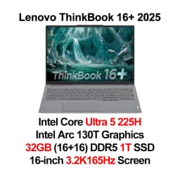 Lenovo ThinkBook 16+ Laptop Ultra 7 255H/ Ultra 9 285H Intel Arc 140T 32BG DDR5 1T SSD 16-inch 3.2K 165Hz Screen Notebook PC