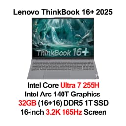 Lenovo ThinkBook 16+ Laptop Ultra 7 255H/ Ultra 9 285H Intel Arc 140T 32BG DDR5 1T SSD 16-inch 3.2K 165Hz Screen Notebook PC