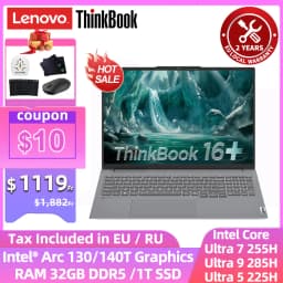 Lenovo ThinkBook 16+ Laptop Ultra 7 255H/ Ultra 9 285H Intel Arc 140T 32BG DDR5 1T SSD 16-inch 3.2K 165Hz Screen Notebook PC