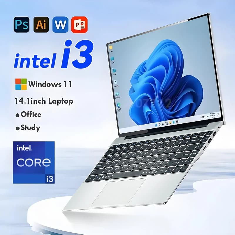 FUCHU Laptops Intel Core I3-6100U 16GB RAM 512GB 1TB 2TB SSD Windows 11 Laptop 14.1 Inch Business Study Office Desktop Notebook