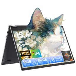 HYPERSTRIX 2 in 1 Touchscreen 15.6 inch Laptop Ryzen R3-3200U (up to 3.5GHz) Notebook PC 16GB RAM 512GB SSD 360° Rotation FHD IPS Laptop Backlit Keyboard TypeC RJ45 WIFI 5 HDMI