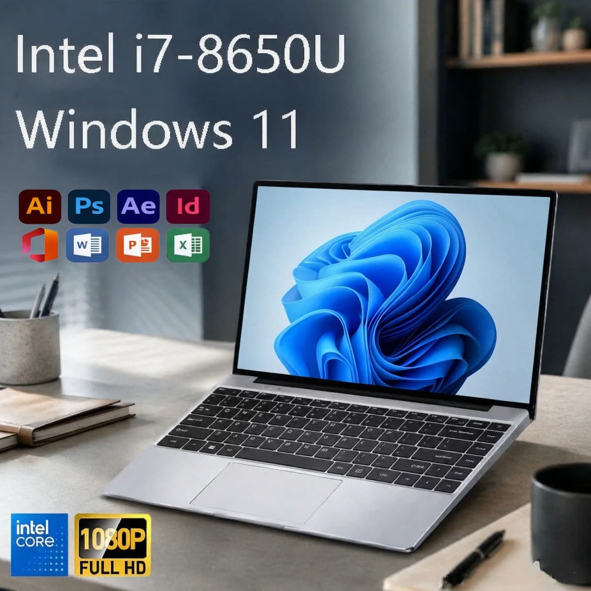 2026 LENO New Intel Core I7-8650U 14.1" Laptop 5000mAh Windows 11 Pro 3-Year Warranty Portable Laptop 1920*1080 HD Office Notebook
