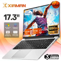 Xiaman 17.3" Ultar Slim Business Laptop Computer intel Pentium 6500Y Windows 11 Pro Notebook PC Laptops with Backlit Keyboard