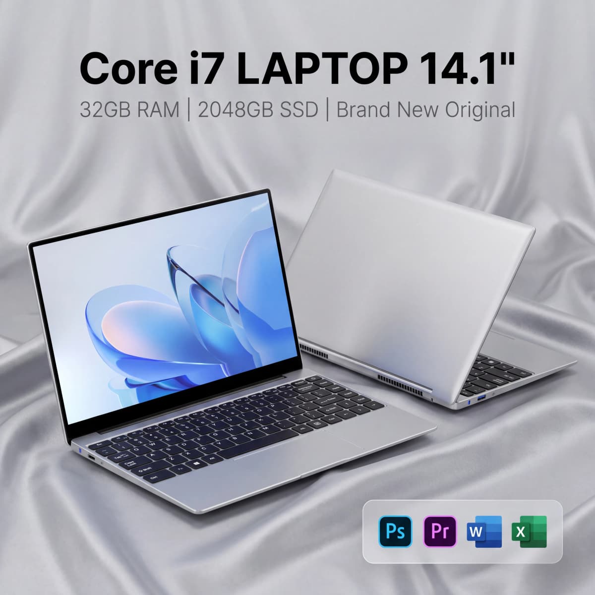 2026 New Ultra‑Slim 14.1 Inch Laptop, Intel Core i7‑8650U, 16GB RAM 512GB M.2 SSD, Windows 11 Pro, Business Office Student Portable Notebook Computer