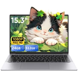 HYPERSTRIX Laptop Computer, 15.3" FHD IPS 100% SRGB, Intel Core I5 (Up to 3.6GHz), 24GB RAM 512GB SSD, Silver – Business & Student Notebook PC